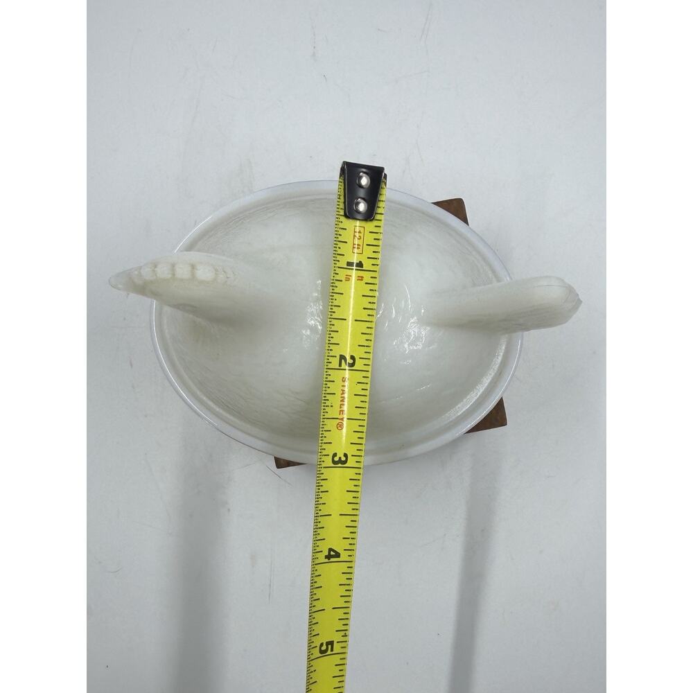 Vintage 4" Opalescent Milk Glass Hen on Nest Mini Dish 1940s HON Hazel Atlas? - Picture 5 of 10